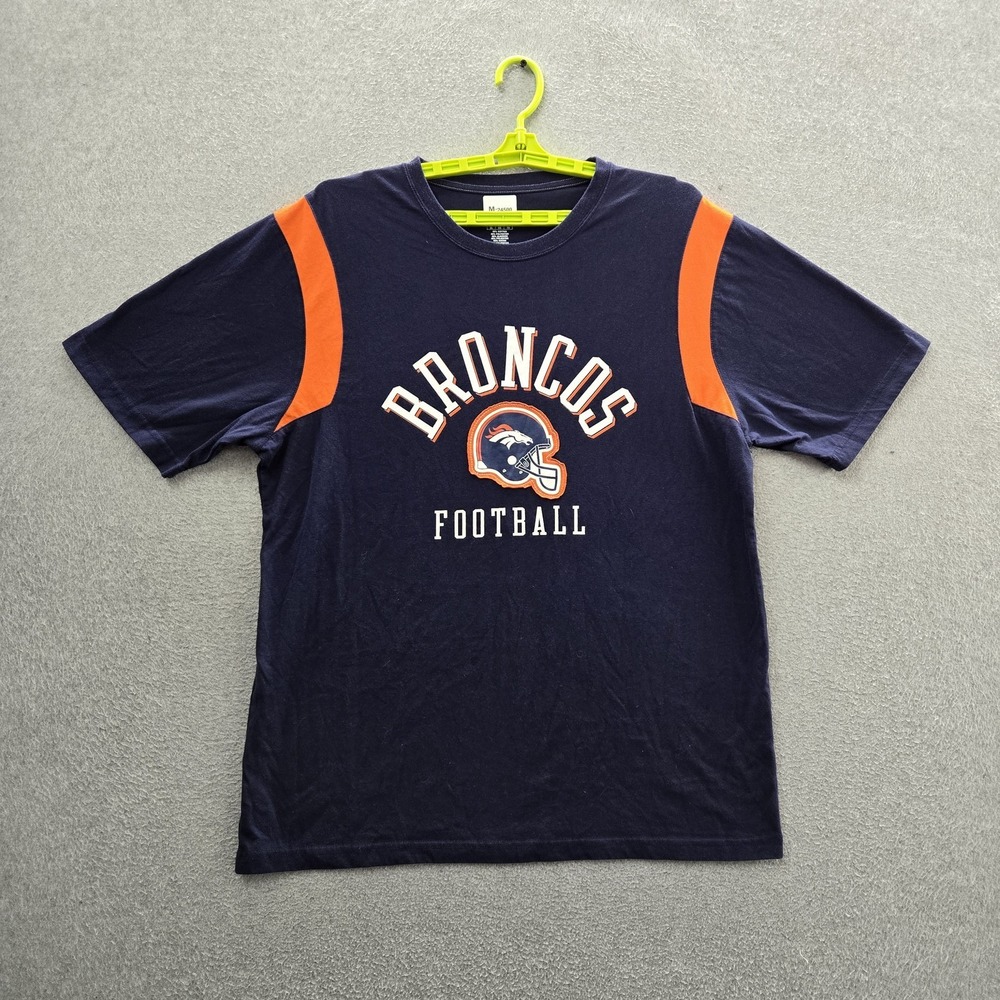 Denver Broncos Men Shirt XL Navy NFL Graphic Helmet Activewear Logo